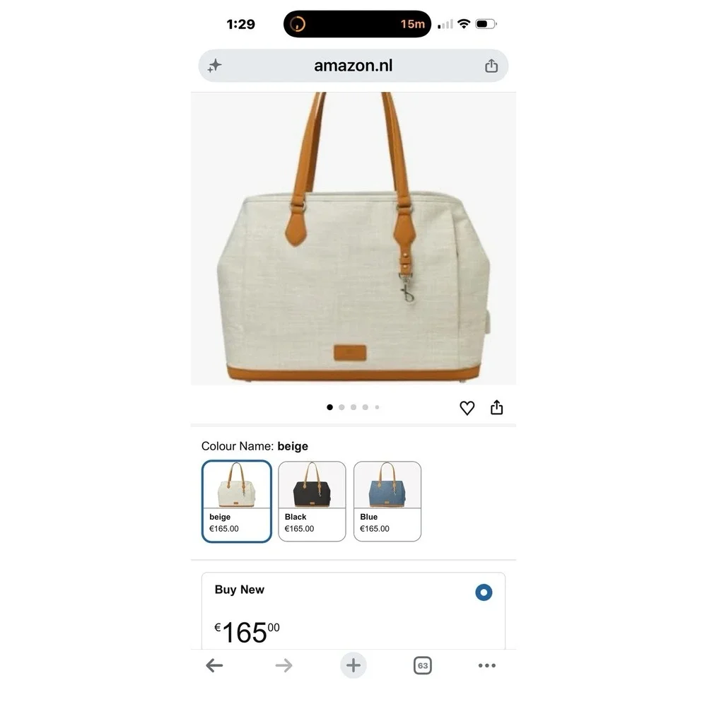 Nordace Siena Smart Tote Bag White Beige Travel Laptop 15 in USB Port NEW
